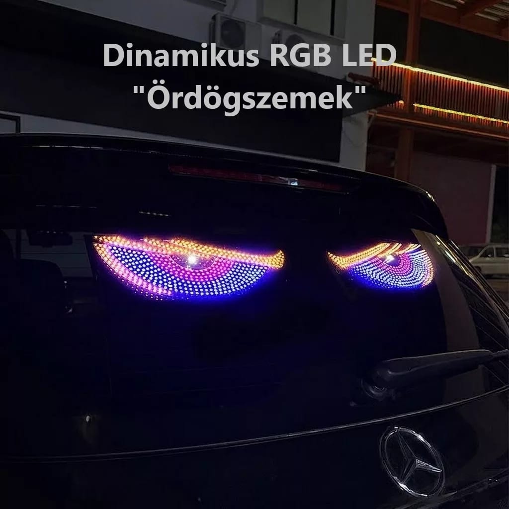Ördögszem motívumos autós RGB LED hangulatvilágítás, 11 fényeffekt, USB – 3. kép